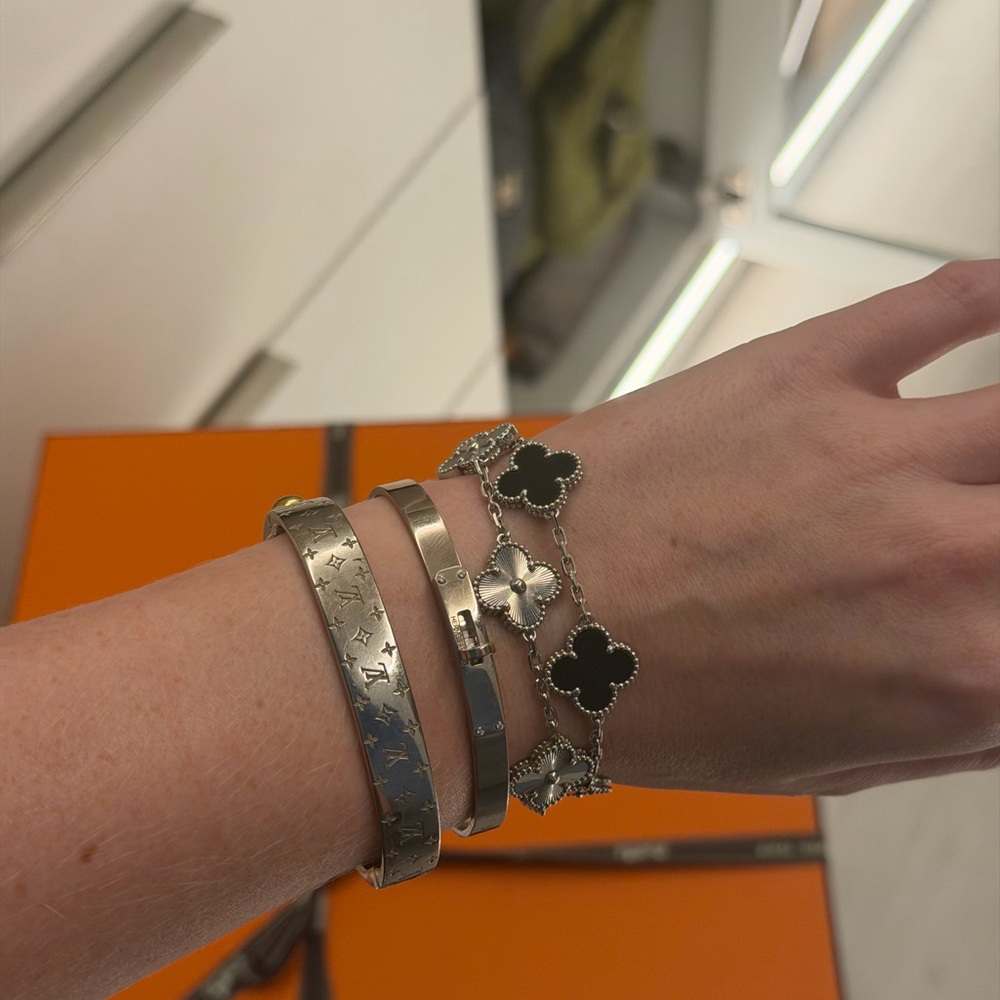 Louis Vuitton silver monogram bracelet